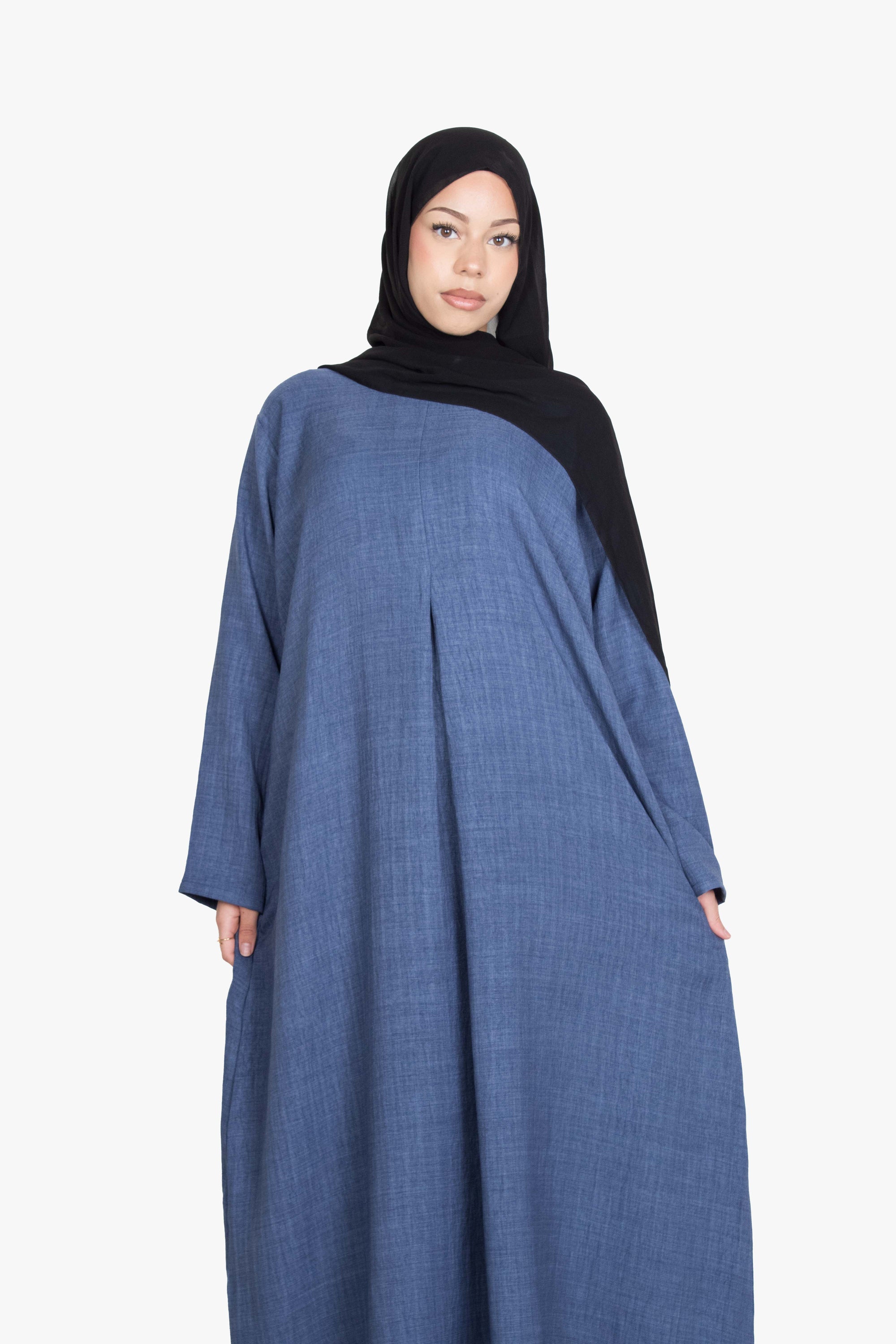 Indigo Mélange Pleat Abaya