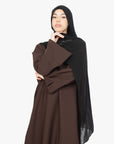 Mocha Brown Slit Kimono Abaya