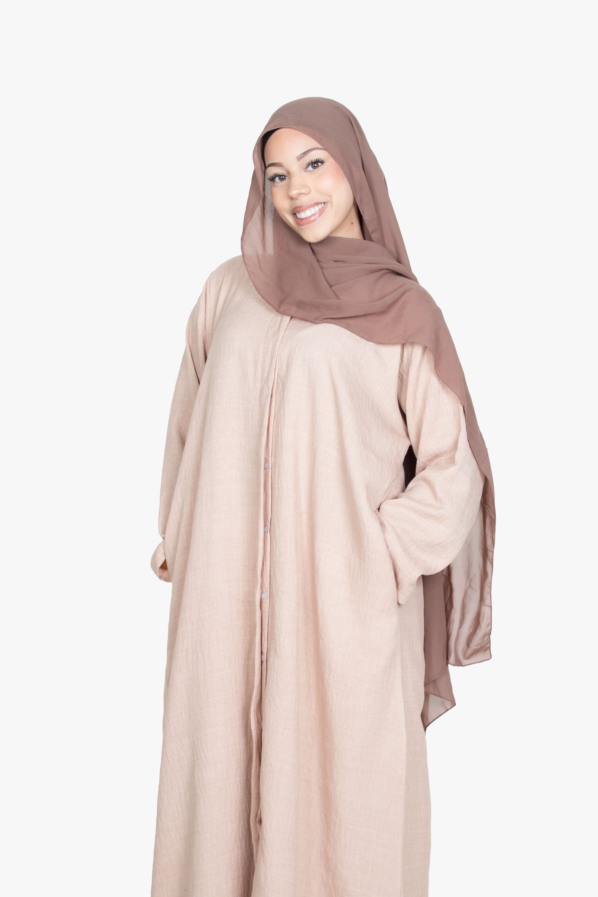 Beige Mélange Long Shirt Abaya