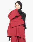 Crimson Red Two-Piece Abaya