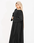 Black Asymmetric Cape Sleeve Abaya