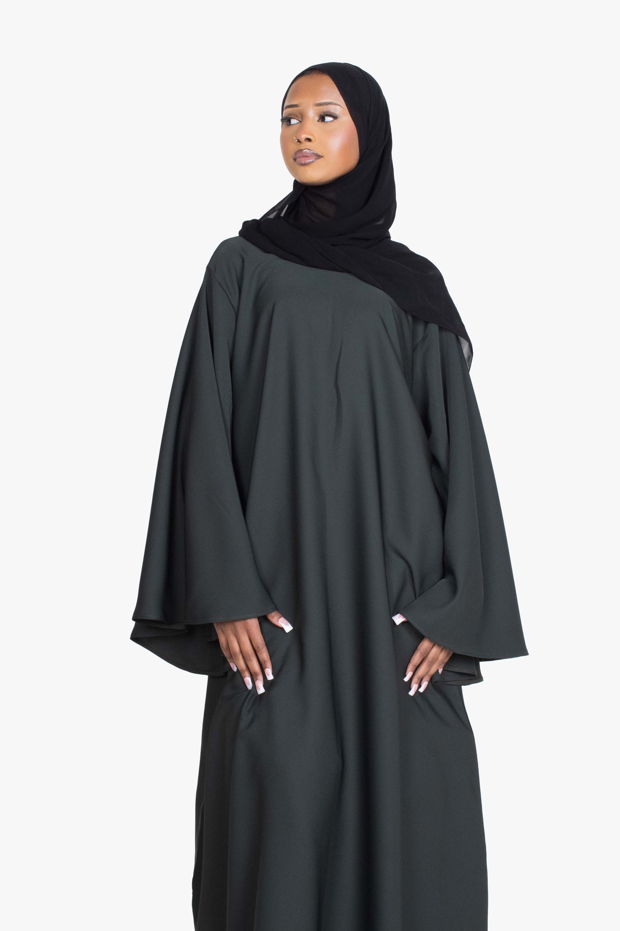 Moss Green Umbrella Sleeve Abaya