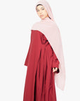 Crimson Red Side Wrap Abaya