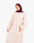 Ivory Front Neck Tie Abaya