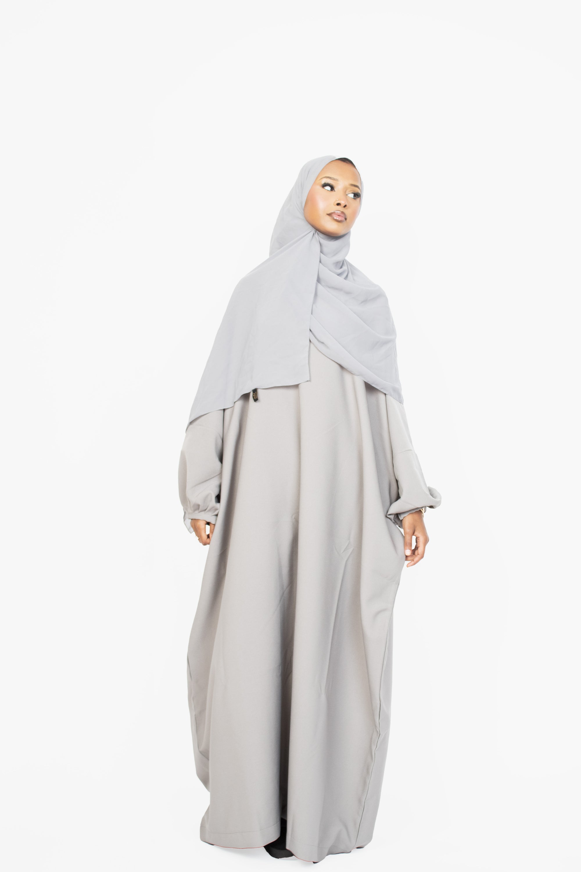 Cloud Grey Batwing Abaya