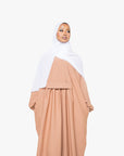 Caramel Pleated Bridge Abaya