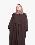 Mocha Brown Pleated Bridge Abaya