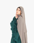 Forest Green Flower Sleeve Abaya