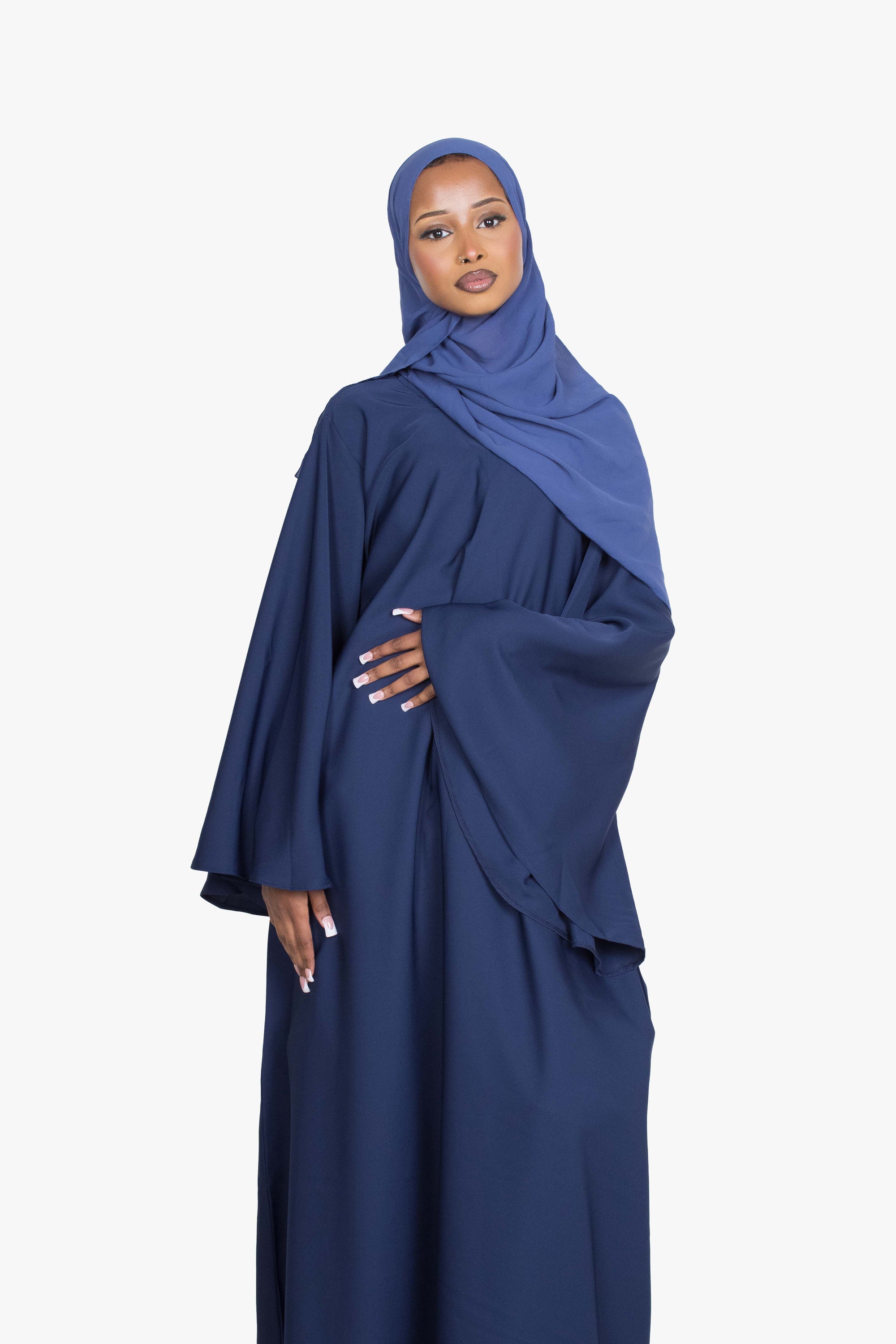 Navy Umbrella Sleeve Abaya