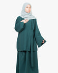 Forest Green Side Wrap Two-Piece Abaya