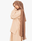 Cream Linen-Feel Two-Piece Abaya