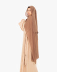 Cream Linen-Feel Side Wrap Abaya