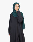 Black Asymmetric Drop Waist Abaya