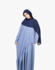 Powder Blue Asymmetric Drop Waist Abaya