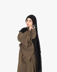 Olive Flower Sleeve Abaya