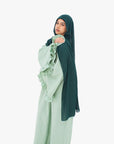 Pistachio Flower Sleeve Abaya