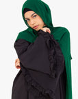 Black Flower Sleeve Abaya