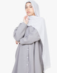 Cloud Grey Long Shirt Two-Piece Abaya