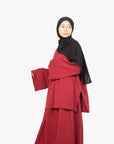 Crimson Red Two-Piece Abaya