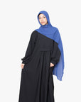 Black Pleated Bridge Abaya