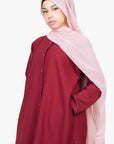 Crimson Red Long Shirt Two-Piece Abaya