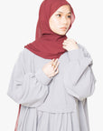 Cloud Grey Pleated Bridge Abaya