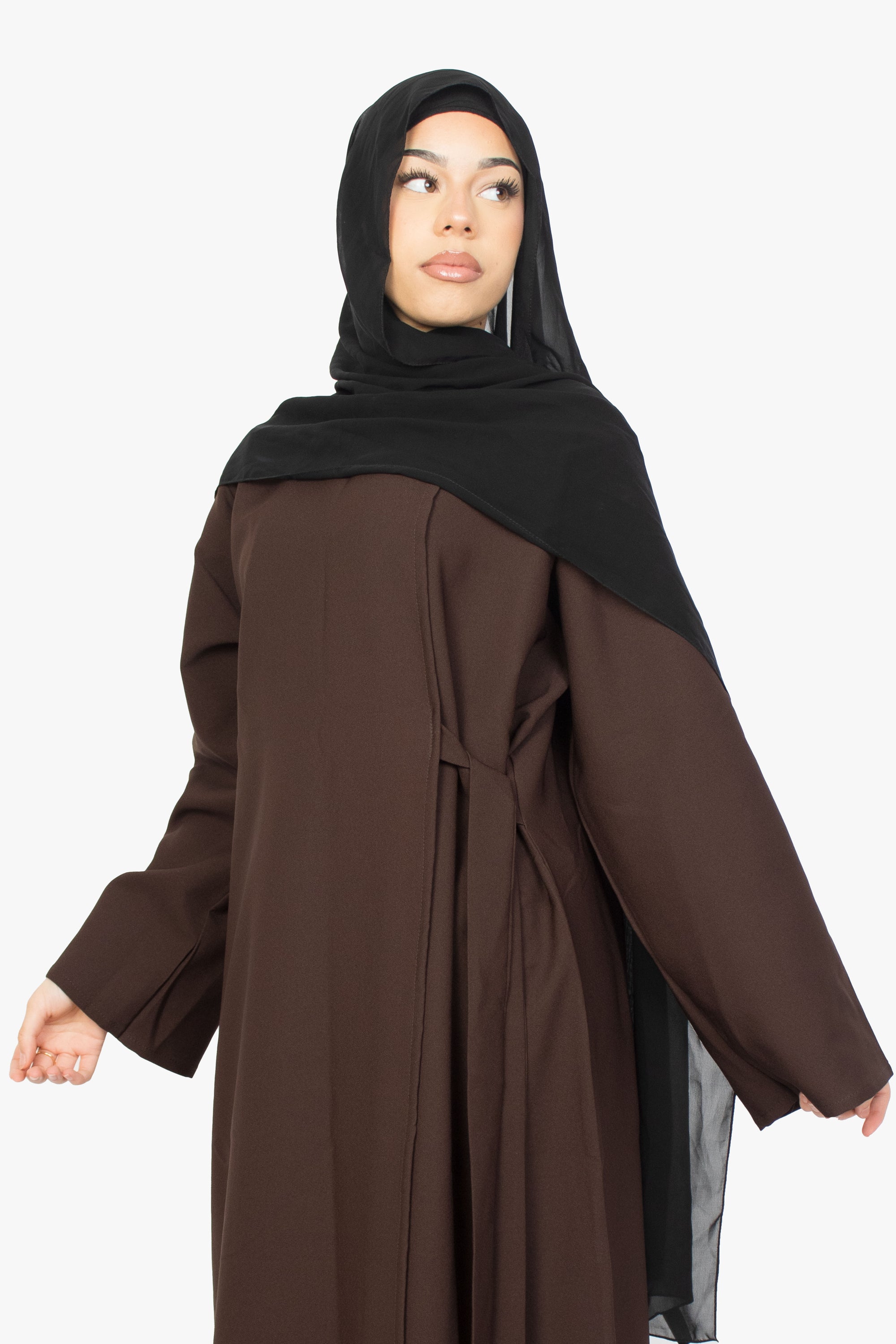 Mocha Brown Side Wrap Abaya