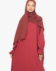 Crimson Red Poet Sleeve Abaya