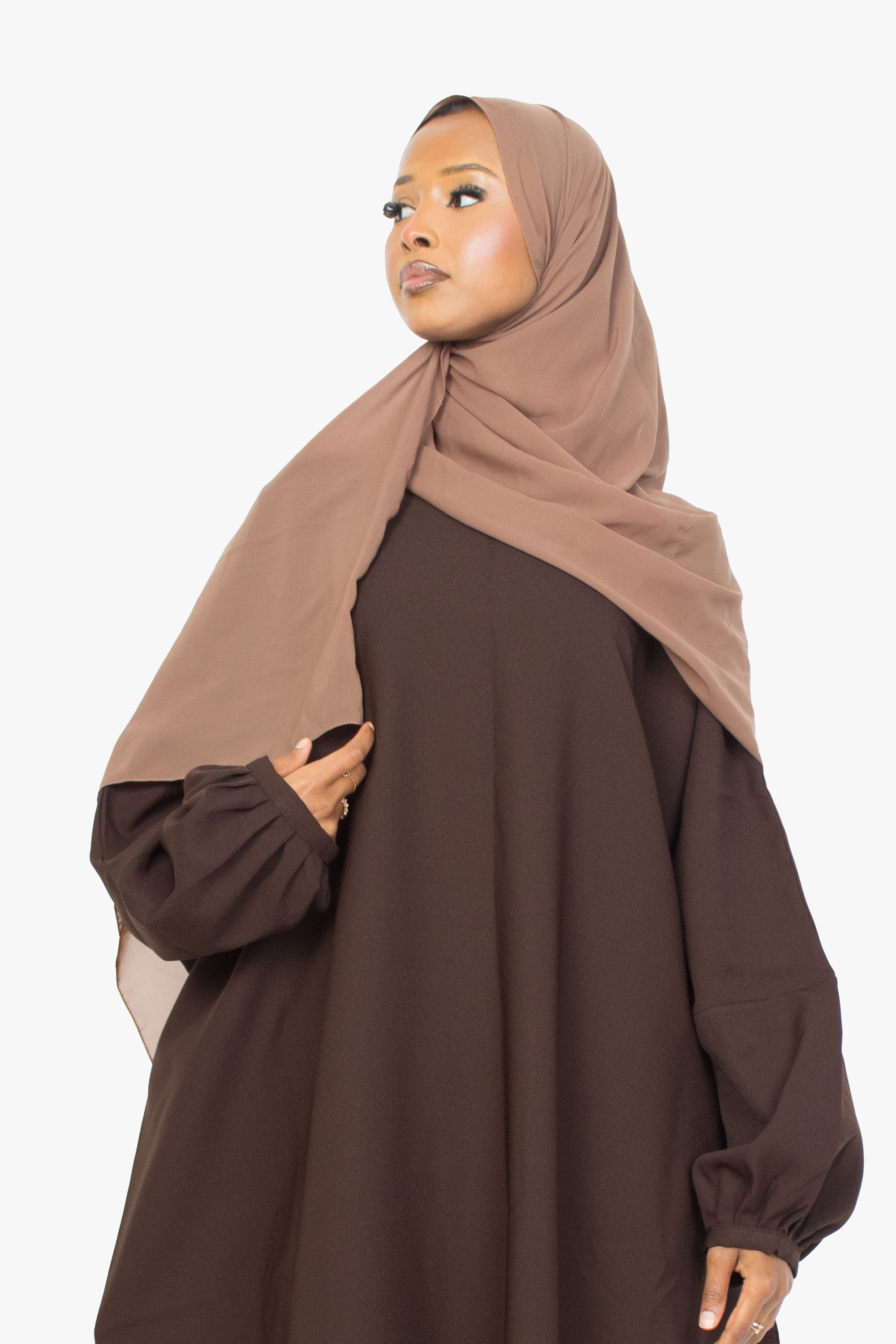 Mocha Brown Batwing Abaya