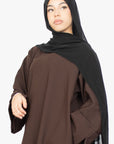 Mocha Brown Slit Kimono Abaya