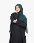 Black Asymmetric Drop Waist Abaya