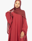 Crimson Red Batwing Abaya