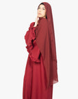 Crimson Red Flower Sleeve Abaya