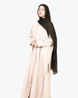 Cream Long Shirt Two-Piece Abaya