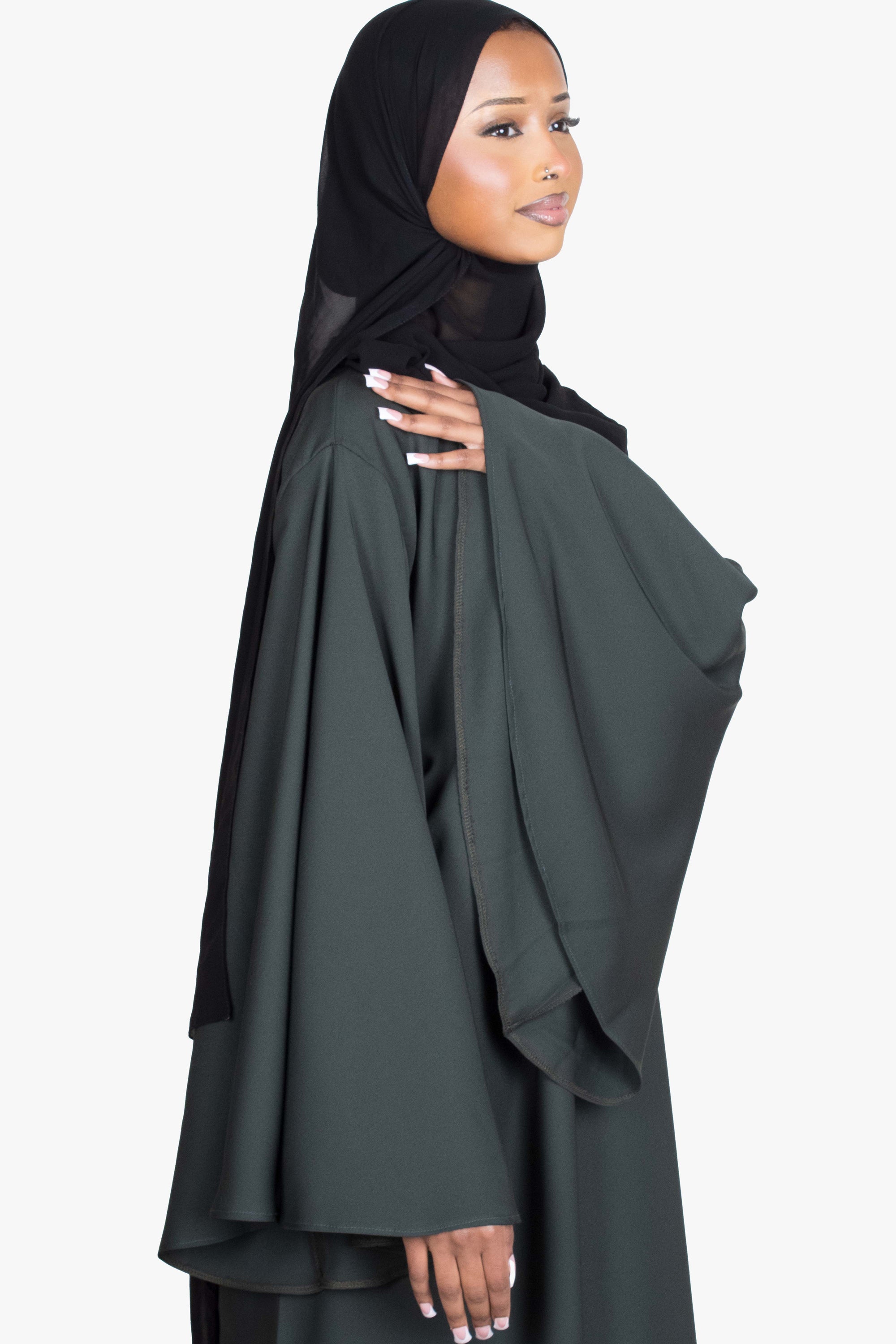 Moss Green Umbrella Sleeve Abaya