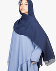 Powder Blue Asymmetric Drop Waist Abaya