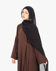 Pecan Brown Side Wrap Abaya