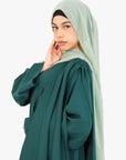 Emerald Green Asymmetric Cape Sleeve Abaya