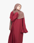 Crimson Red Tulip Sleeve Abaya