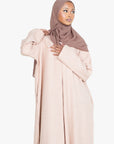 Beige Mélange Pleat Abaya