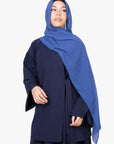 Navy Side Wrap Two-Piece Abaya