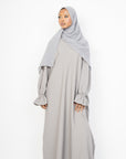 Cloud Grey Poet Sleeve Abaya