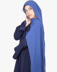 Navy Tulip Sleeve Abaya