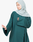 Forest Green Side Wrap Two-Piece Abaya