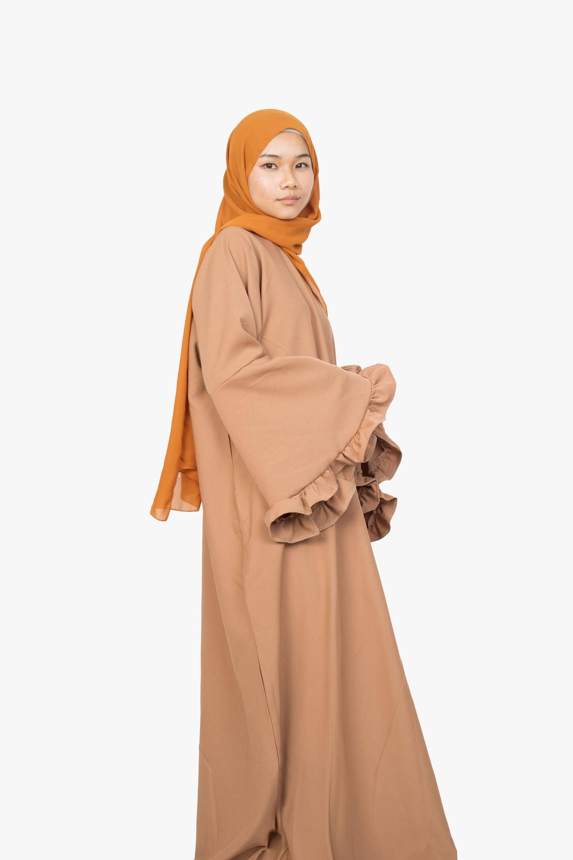 Caramel Flower Sleeve Abaya