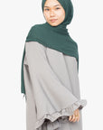 Cloud Grey Flower Sleeve Abaya