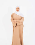 Coffee Slit Kimono Sleeve Abaya