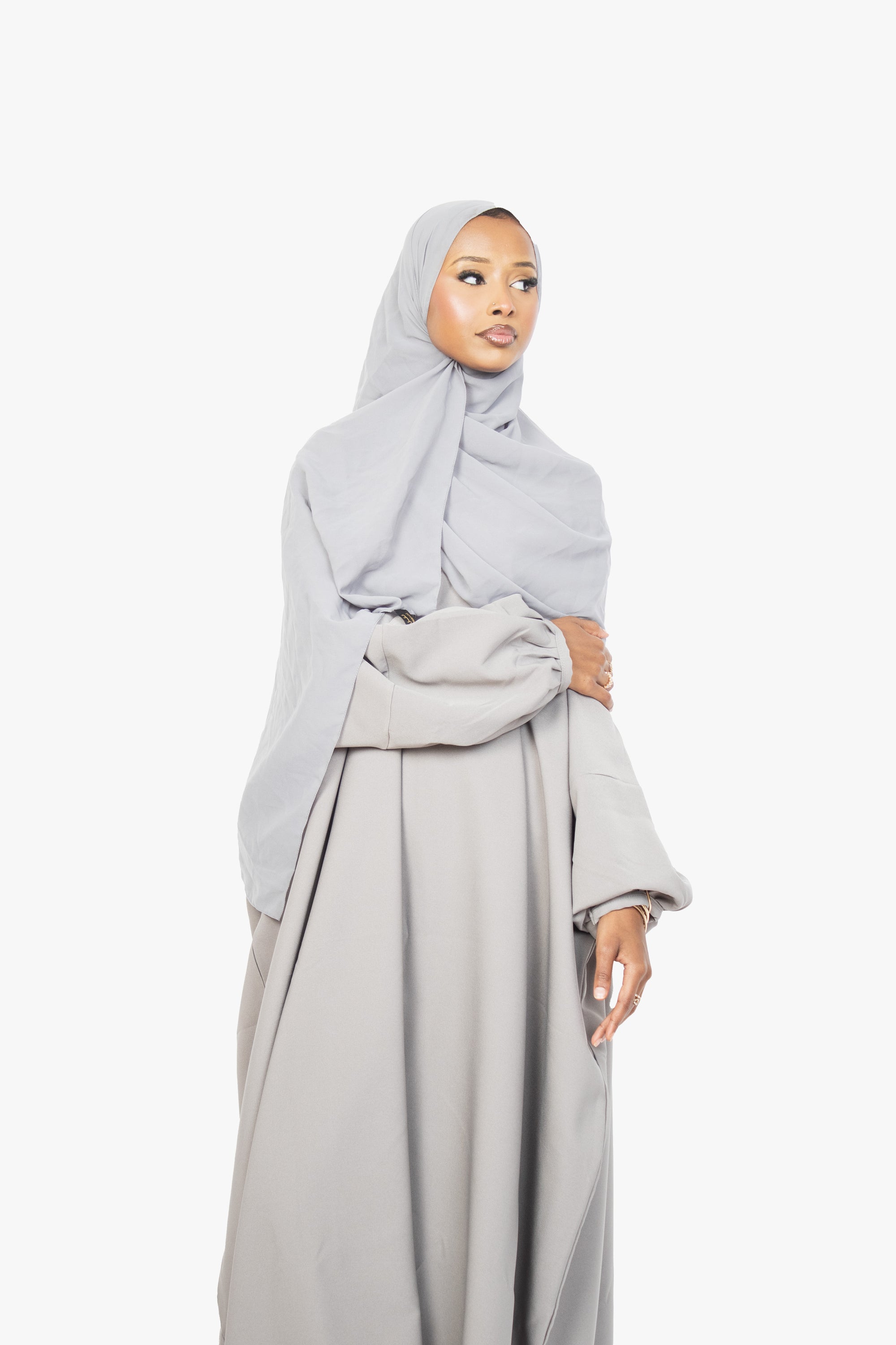 Cloud Grey Batwing Abaya