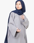 Cloud Grey Side Wrap Two-Piece Abaya