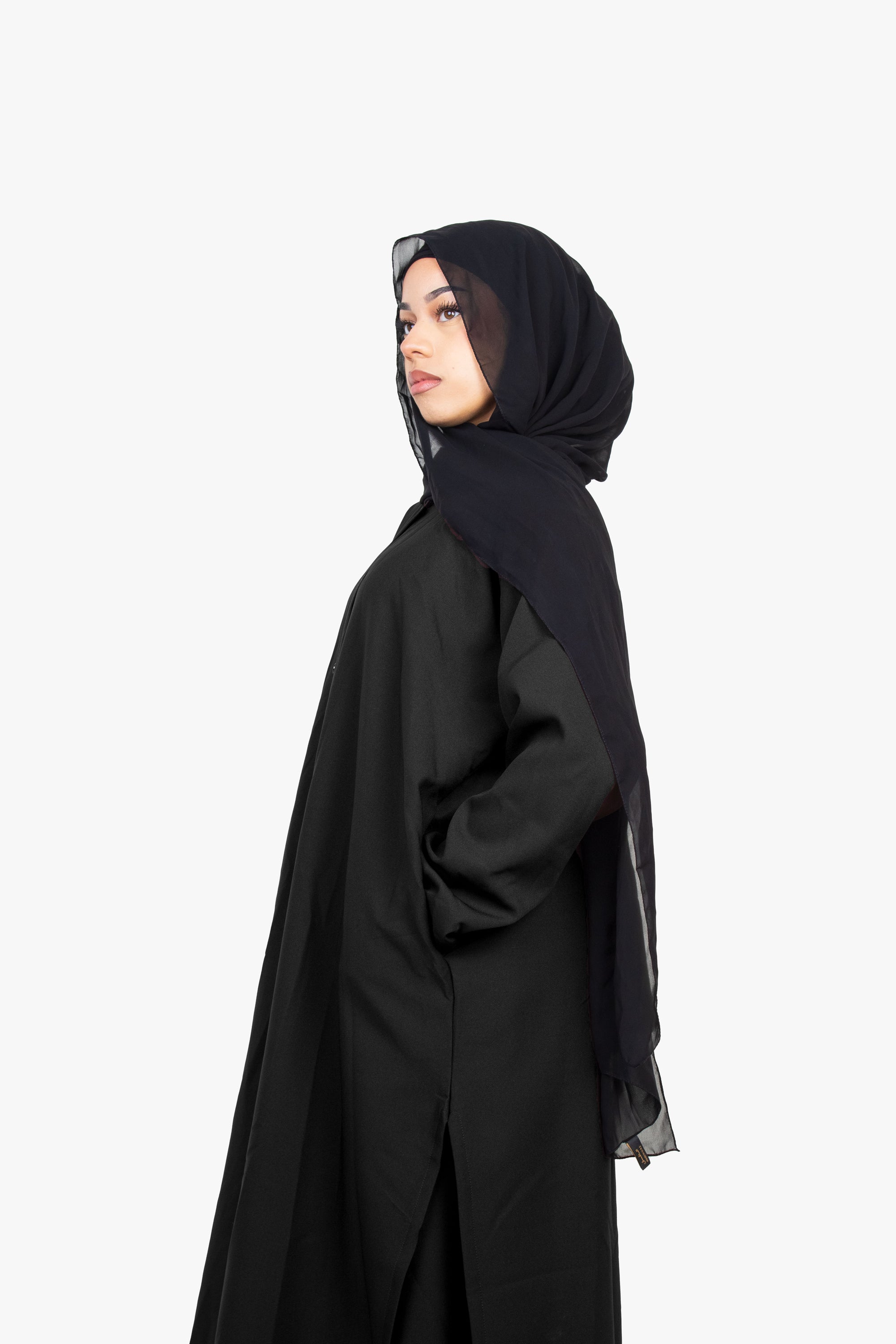 Black Long Shirt Two-Piece Abaya